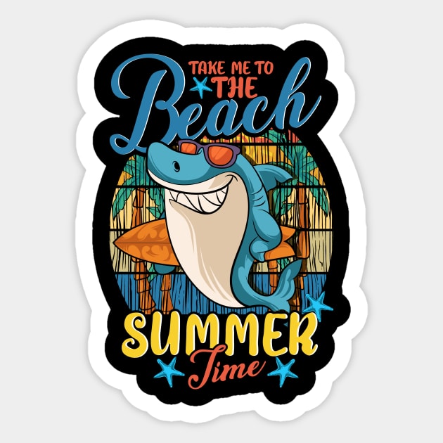 Shark Hawaiian Aloha Take Me To The Beach Summer Time Sticker by Ramadangonim